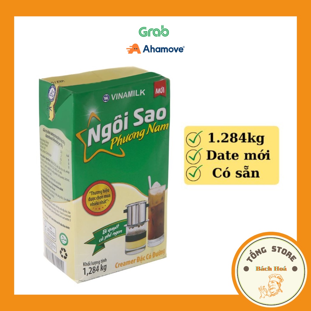 Sữa đặc Ngôi sao Phương Nam xanh lá hộp 1284g hộp giấy tiện dụng