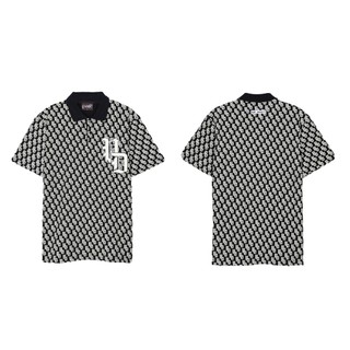 Áo polo padẽ họa tiết monogram pd