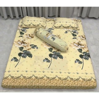 Bộ 4 món Ga Gối Cúc Vàng Chất liệu Cotton Poly Phong cách Hàn Quốc