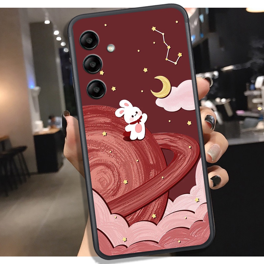 Ốp Lưng Samsung A14 4G - A14 5G - A24 4G - A24 5G - A54 5G - A34 5G  , In Hình Rabbit & Moon, Màu Đẹp, Chất.