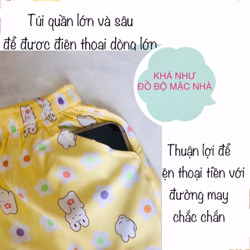 Bộ tole mặc nhà, bộ lanh nữ quần đùi áo babydoll 45-70 ký