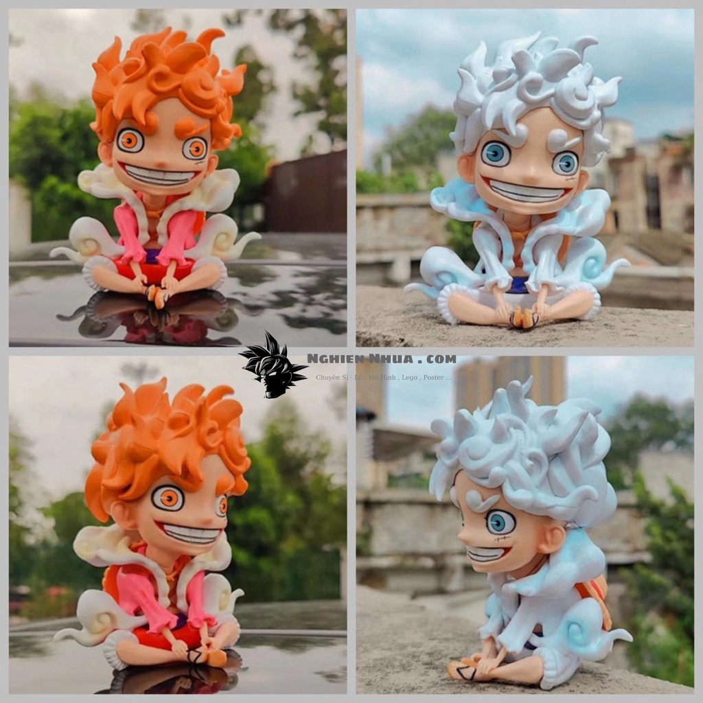 Mô hình OnePiece Luffy gear 5 nika màu trắng cam chibi siêu dễ thương cao 8cm - OnePiece - No Box