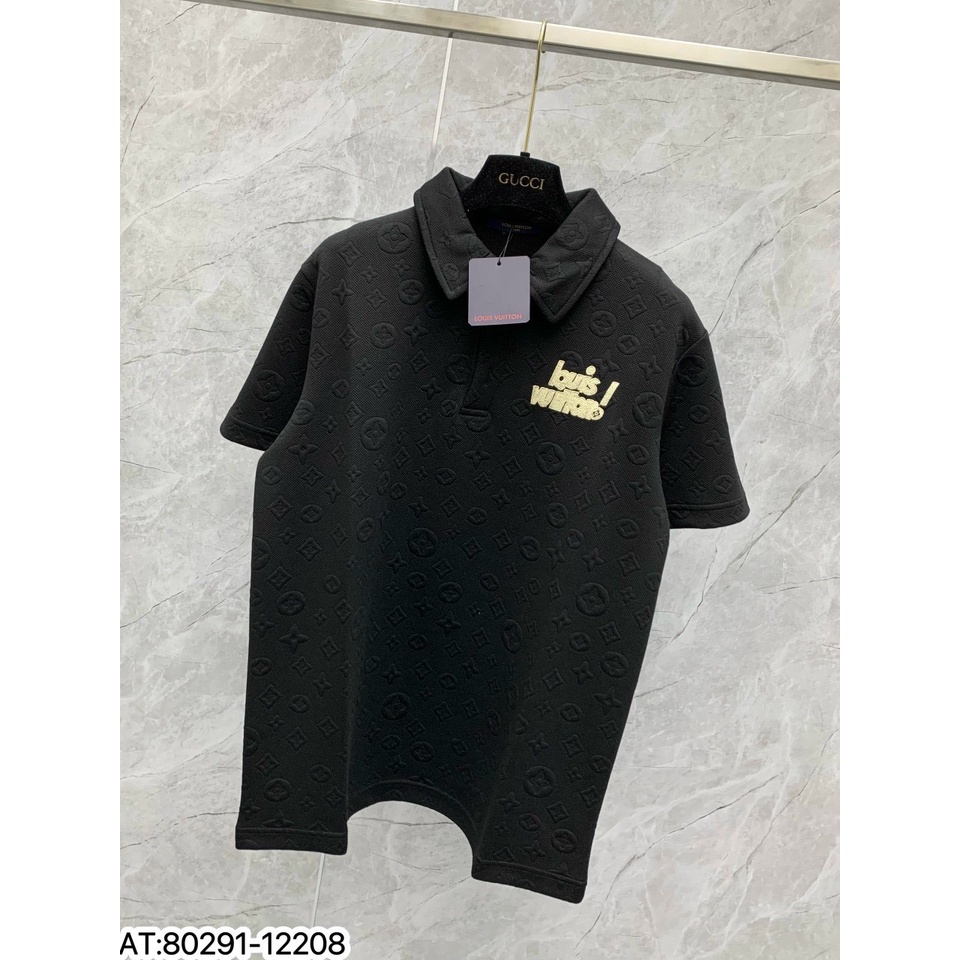 Áo Polo nam LV thêu họa tiết thun basic cộc tay phong cách trẻ trung chuẩn form nhiều màu