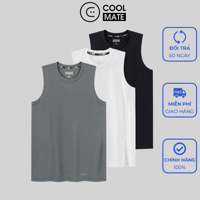 Combo 03 Áo sát nách thể thao nam Dri-Breathe thoáng mát - thương hiệu coolmate