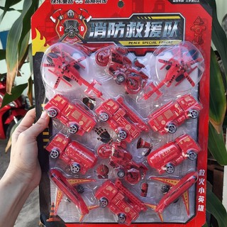 Vỉ đồ chơi xe - máy bay - xe cứu hỏa -moto chạy bằng lực đẩy bánh trớn