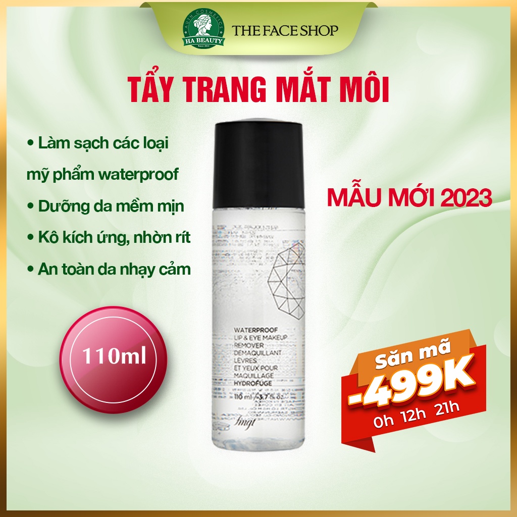 Tẩy trang mắt môi dưỡng ẩm sạch sâu The Face Shop Waterproof Lip $ Eye Makeup Remover 110ml