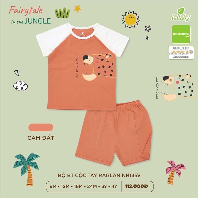 [Mã 12MINI14 giảm 30K đơn 99K] [LULLABY 2022] Bộ Cộc tay bé gái cotton NH303M (Sz 9m-4y)