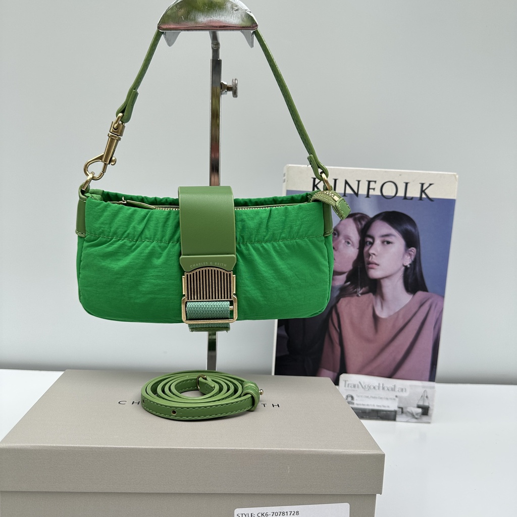 túi xách tay + túi đeo chéo nữ size 19cm x 3cm x 10cm ck6-70781728 full box màu xanh