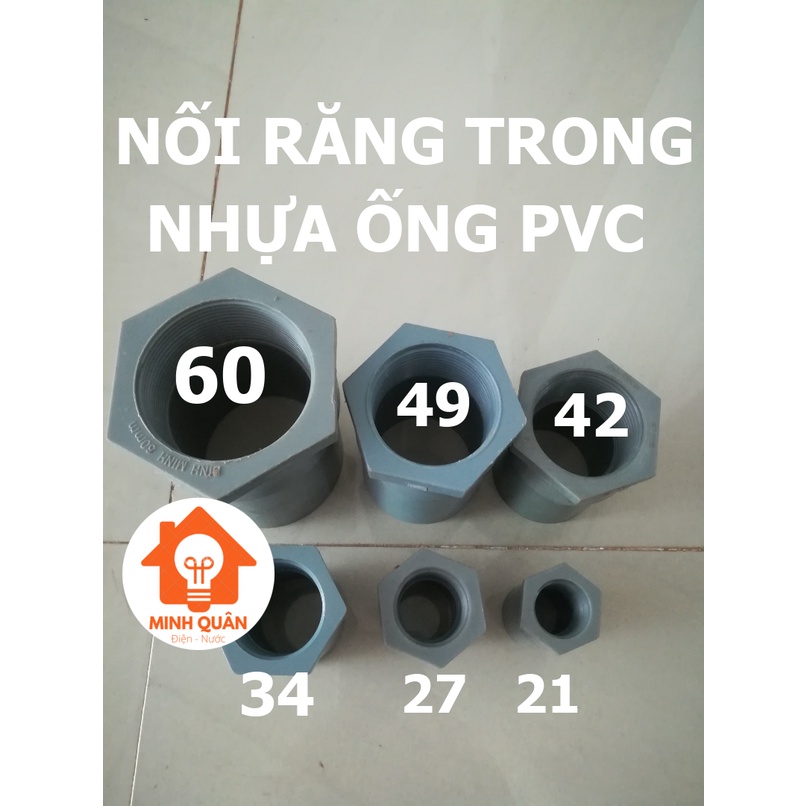 NỐI RĂNG TRONG 21, 27, 34mm BÌNH MINH, NỐI ỐNG NHỰA PVC, PHỤ KIỆN ỐNG NƯỚC BÌNH MINH