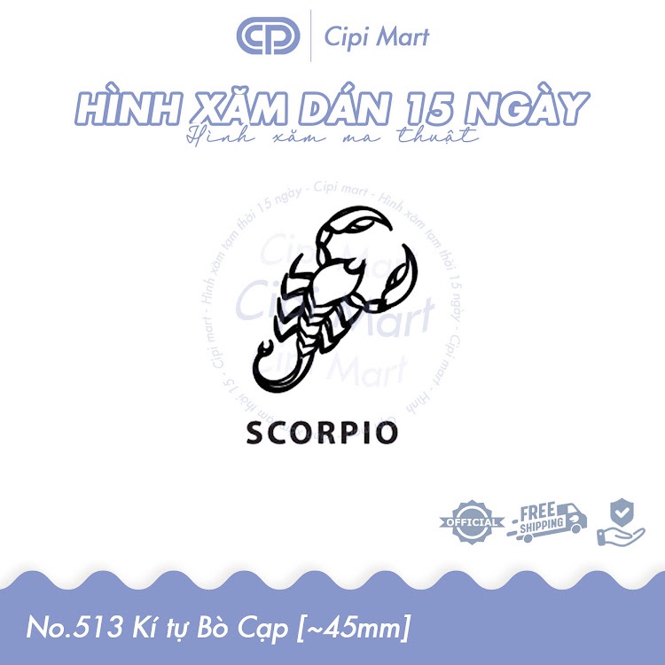 CIPI MART - Hình xăm tạm thời 15 NGÀY - chống nước, cọ xát 513