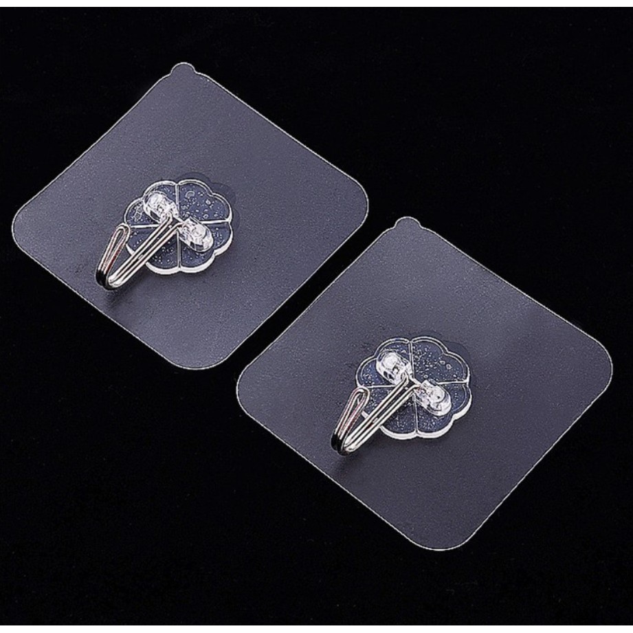Miếng dán dính tường móc treo đồ siêu dính siêu bền siêu rẻ, móc dán tường trong suốt KHOBUONBAOCHAU