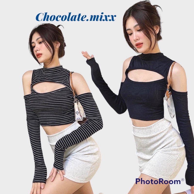 ÁO KHOÉT NGỰC TAY RỜI▪POPPY CROPTOP