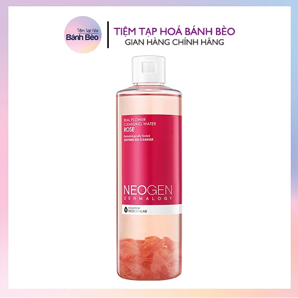 Nước tẩy trang hoa hồng làm sạch sâu dưỡng ẩm dịu nhẹ Neogen Dermalogy Real Flower Cleansing Water Rose 300ml