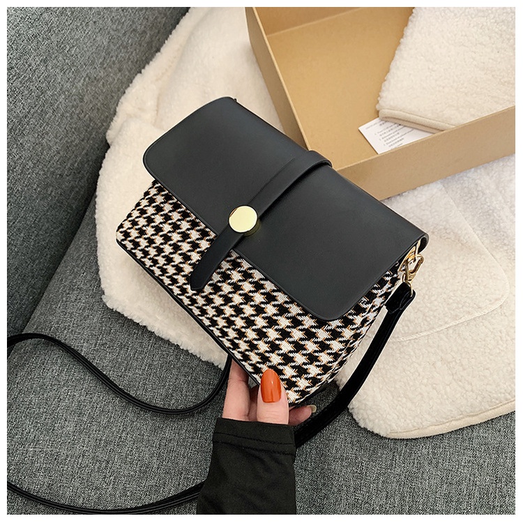 Túi đeo chéo, túi đeo vai cao cấp houndstooth thời trang MiniCat TDC656 (không có móc thỏ)