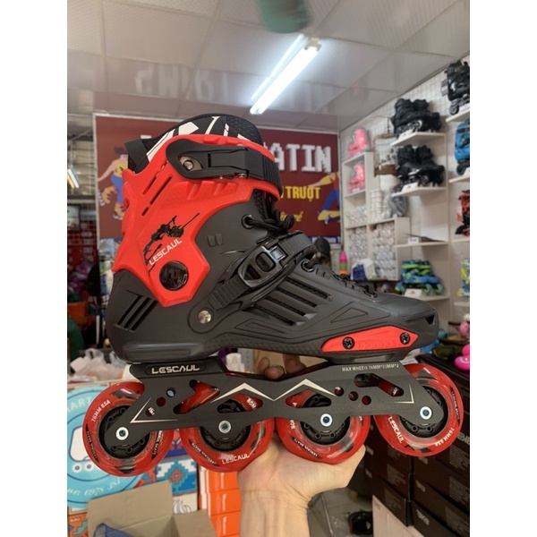 Giày patin người lớn cao cấp LS-6 frame hợp kim, bánh cao su