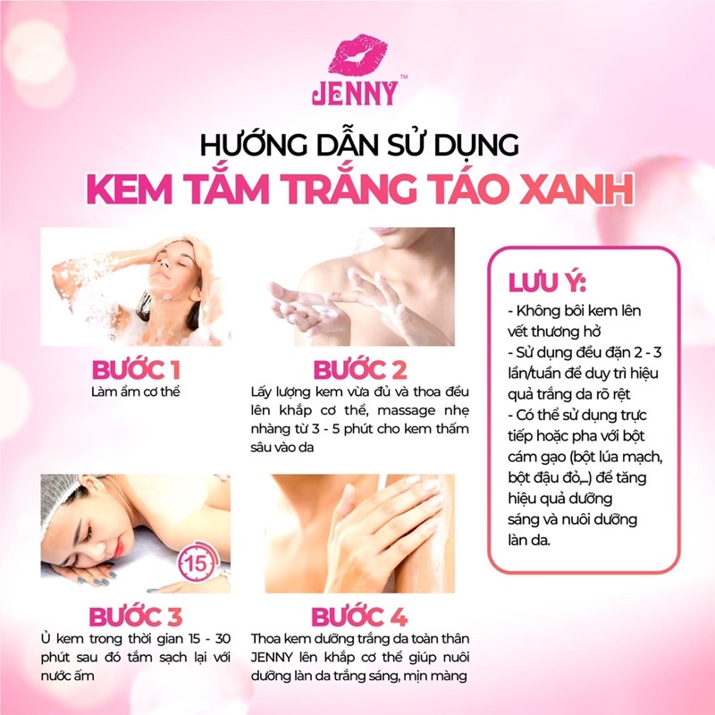 Kem tắm_trắng táo xanh Jenny