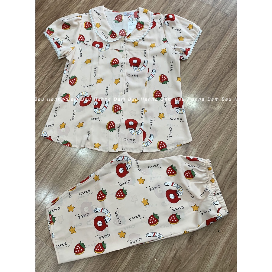 [HANNA] Đồ bầu mặc ở nhà quần lửng free size 40-70kg vải CAO CẤP mát mùa hè có lưng thun điều chỉnh thoải mái thoáng mát