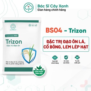 Chế phẩm trị đạo ôn, lem lép hạt, thối thân, héo rủ, đốm lá cây lúa BS04 Trizon 200g NSX Bacsicayxanh