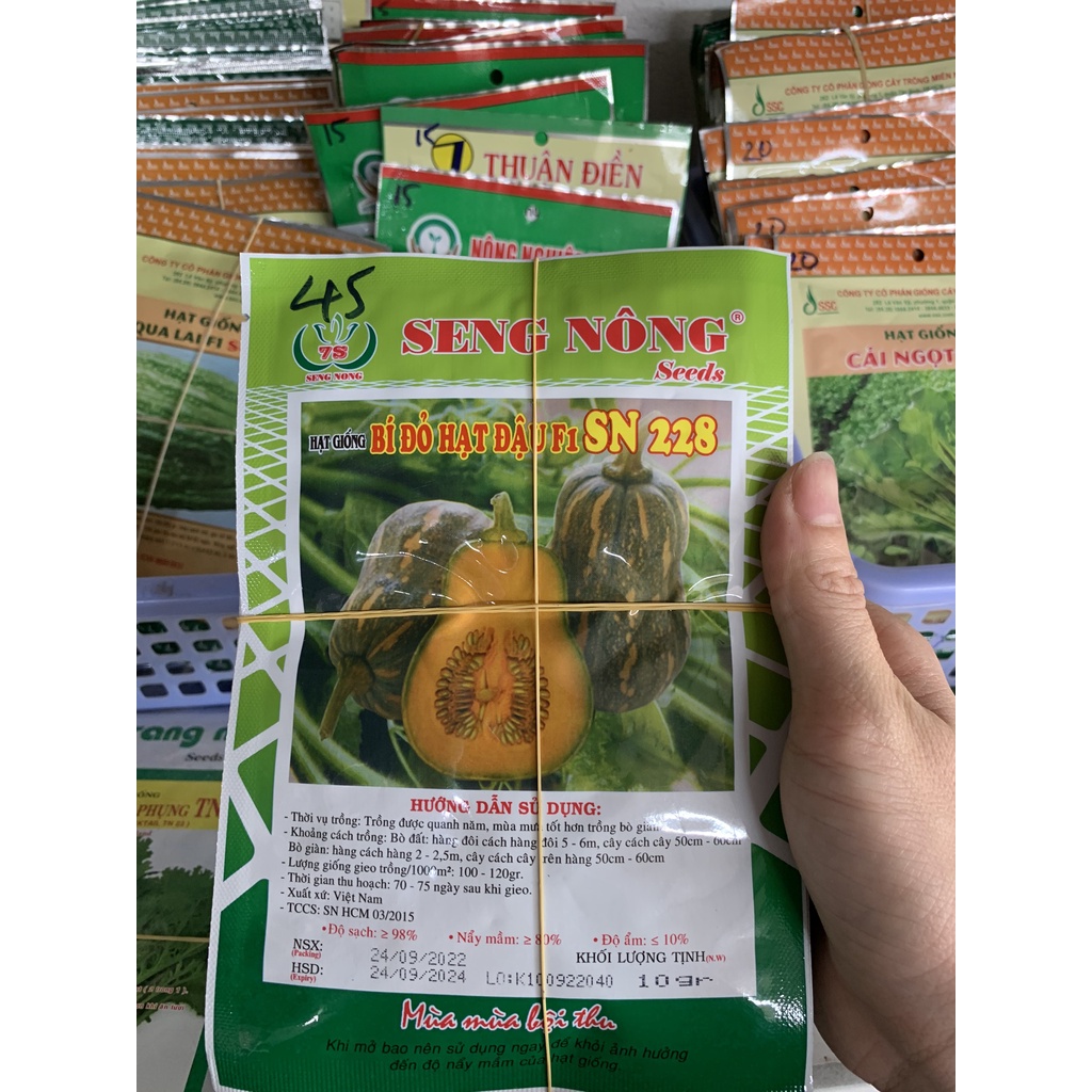HẠT GIỐNG BÍ ĐỎ HẠT ĐẬU SN 228 GÓI 10GR