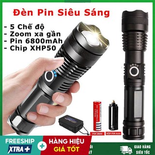 Đèn pin xhp siêu sáng cầm tay pin trâu 26650