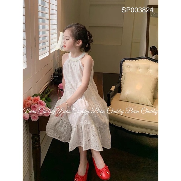 Váy maxi trắng đi biển Bean Chubby cho bé gái - MT46