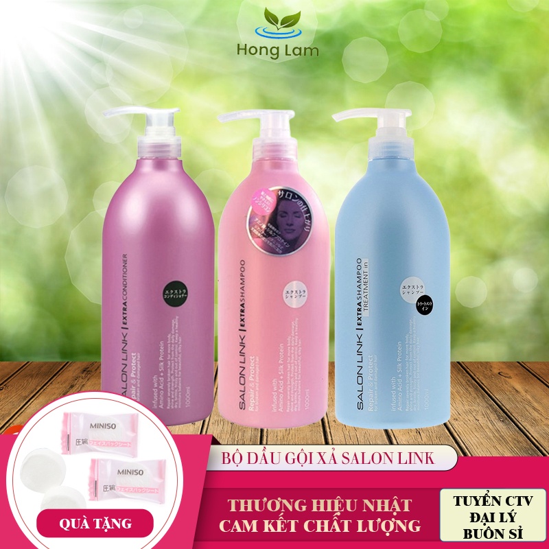Bộ Dầu Gội Xả Salon Link Nhật Bản Bảo Vệ, Phục Hồi Và Chăm Sóc Tóc 1000ml