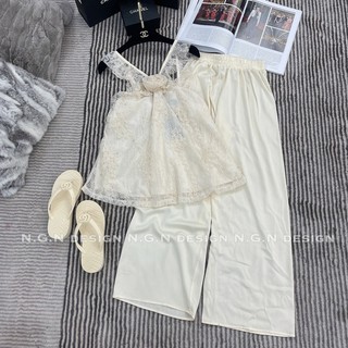 Set áo ren kèm quần lụa NGN