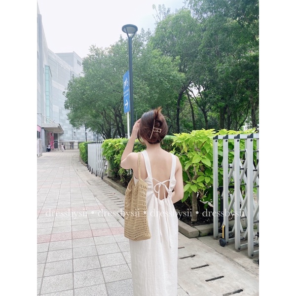 Váy Linen Sát Nách Cột Dây Nơ Lưng - 𝐂𝐡𝐚𝐧𝐦𝐢𝐢