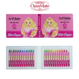 Sáp vặn công chúa classmate 12-24 màu, thiết kế mở giống quyển sách dễ dàng cho bé sử dụng tc01-pr/tc02-pr/tc03-pr