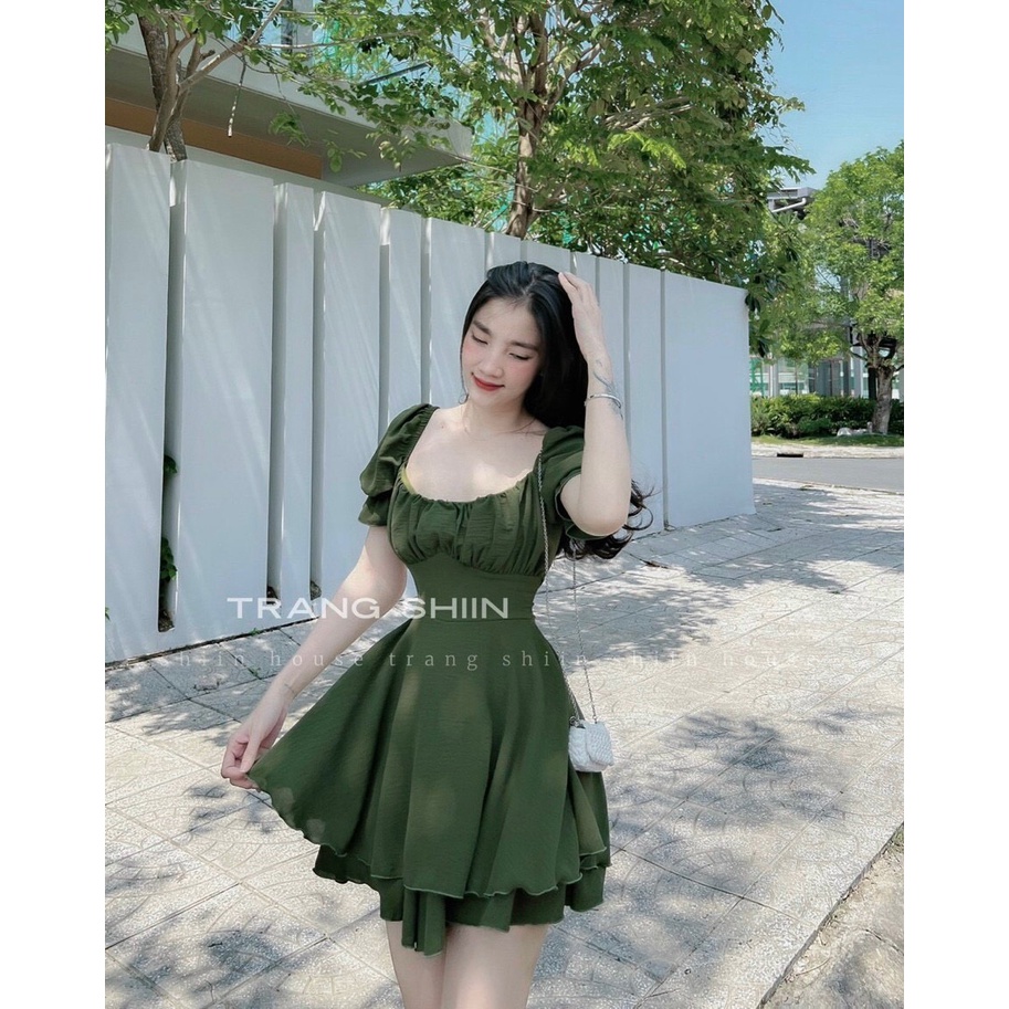JUMPSUIT XẾP LY NGỰC NƠ LƯNG XANH RÊU