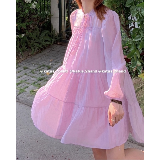 Váy/Đấm babydoll voan tơ 3 tầng dài tay ullzang