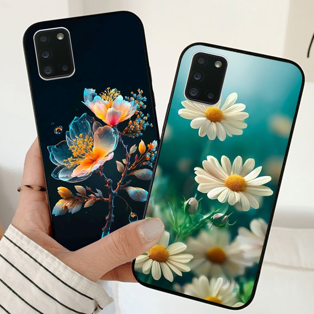 Ốp lưng Samsung a31 / a51 / a71 in nhám hình hoa cỏ