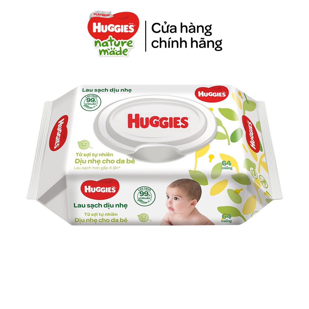 [Quà tặng không bán] 1 gói khăn giấy ướt cho trẻ sơ sinh HUGGIES (Gói 64 tờ)