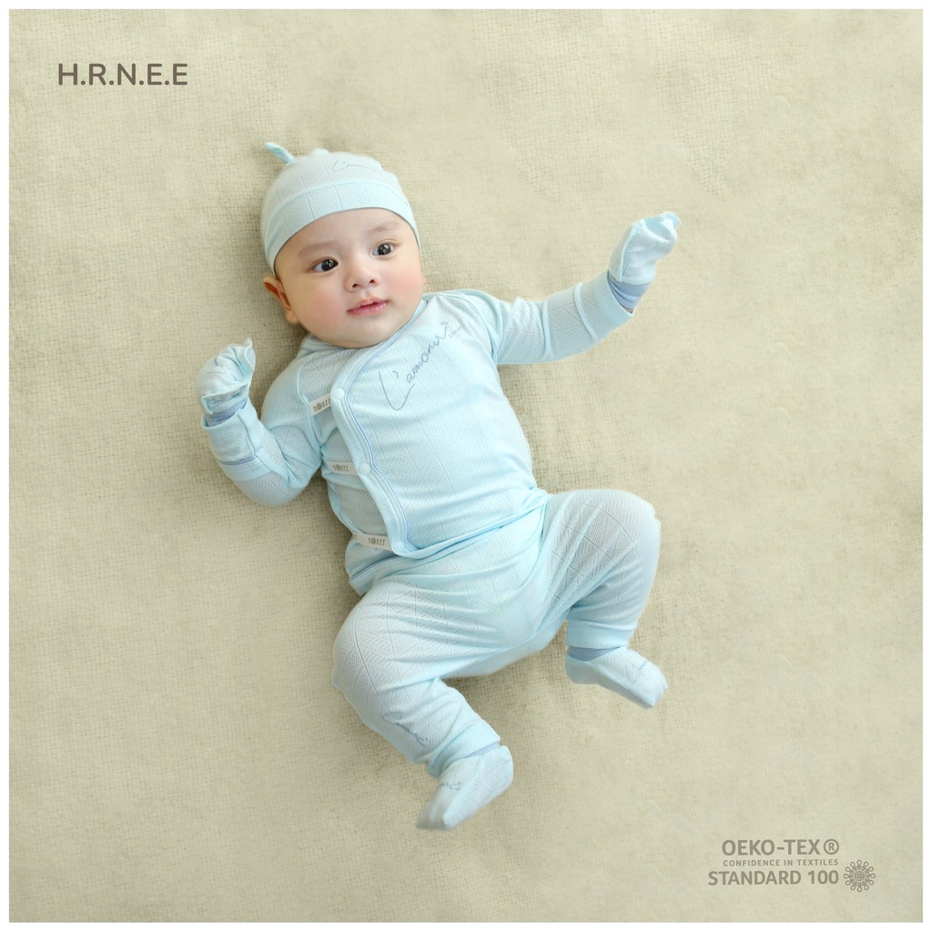 BỘ SƠ SINH DÀI TAY HRNEE VẢI THOÁNG MỀM MÁT