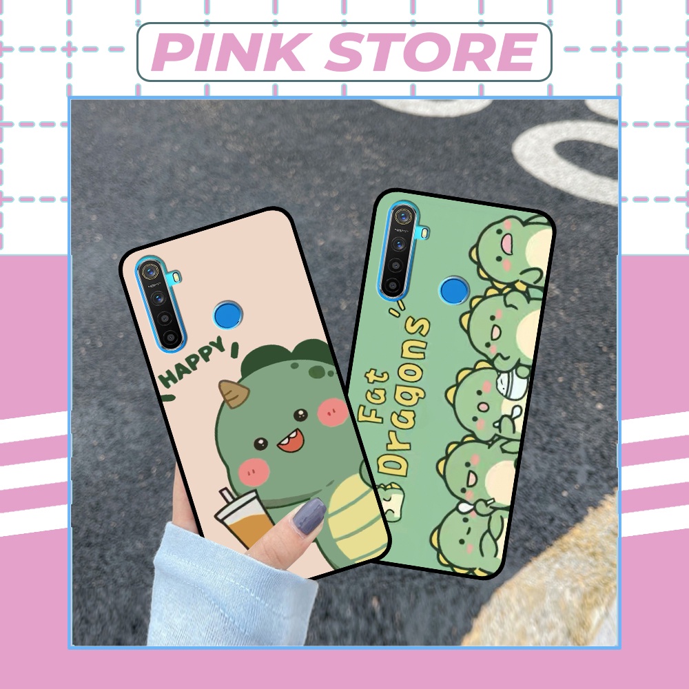 Ốp Realme 5 / 5i / 5 Pro / C3 siêu đẹp in hình khủng long chibi dễ thương