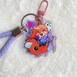 Móc khóa epoxy hologram nhân vật Chainsaw Man chibi