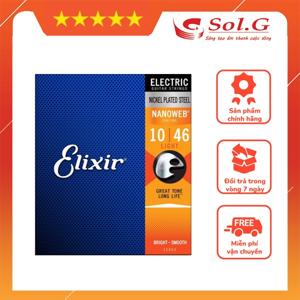 Dây đàn guitar điện Elixir chuẩn đét(cỡ 10) Phân Phối Nhạc Cụ Phụ Kiện Chính Hãng SolG