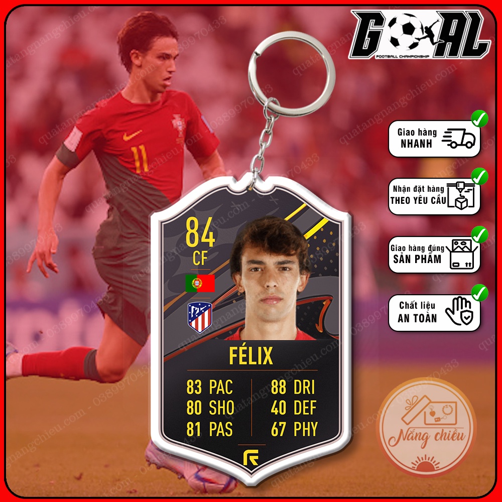 Cầu thủ bóng đá João Félix Sequeira - Móc khóa bóng đá - cầu thủ được yêu thích CLB Chelsea[12825-12836]