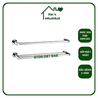 Thanh treo khăn Inox 304 PHÁT ĐẠT không rỉ sét, máng khăn nhà tắm cao cấp, giá móc khăn mặt, vắt khăn inox (SP032A.036A)