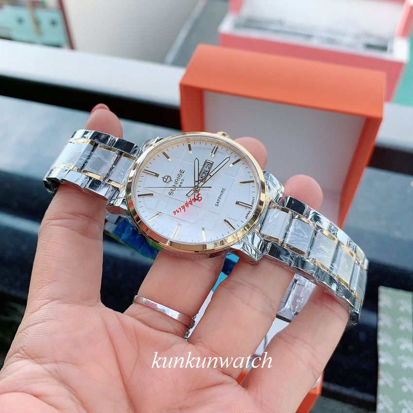 Đồng Hồ Nam SUNRISE 1204SA Nền Mặt Vân Authentic