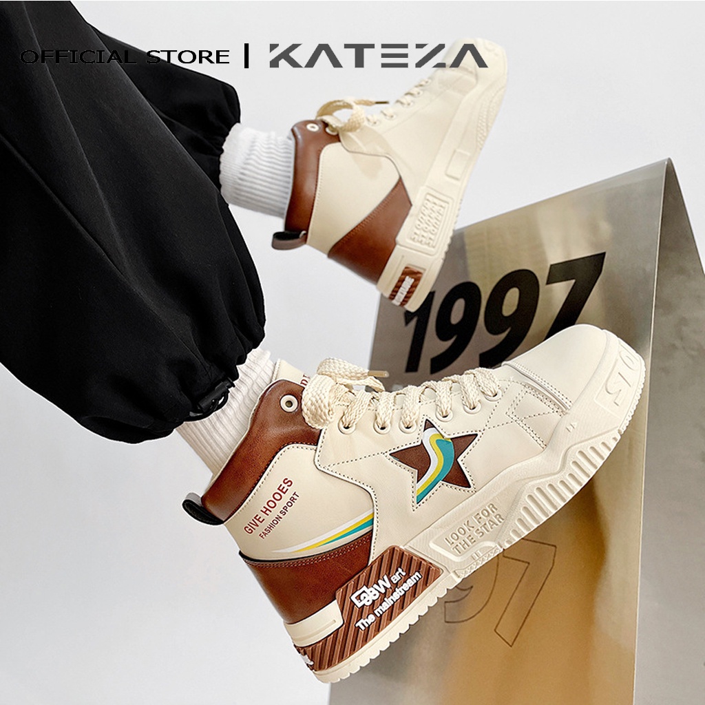Giày thể thao nam KATEZAG86 cổ cao đế bằng đi học đi chơi mẫu mới cá tính đẹp thoáng khí full size