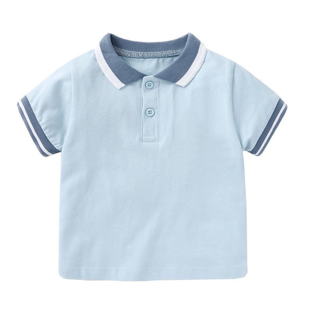 Áo Polo Cổ Kẻ cho bé Chất cotton cao cấp, áo phông cộc tay bé trai có cổ họa tiết trơn - BAOBAO KIDS
