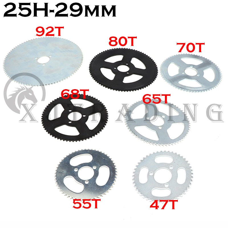Đĩa Xích Sau 25H 47T 55T 65T 68T 70T 80T 92T 29MM Cho Xe Máy 47CC 49CC Mini ATV