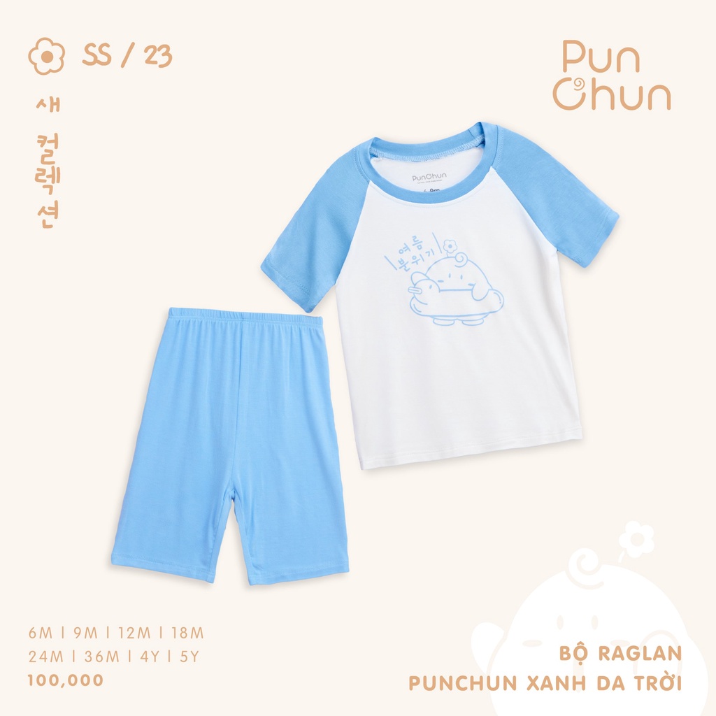 Punchun bộ cộc tay raglan SS2023D01