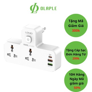 Ổ cắm điện đa năng thông minh ,Ổ chuyển đổi USB với chân PD sạc nhanh 20W , Đèn ngủ cảm ứng tự động  LDNIO chính hãng