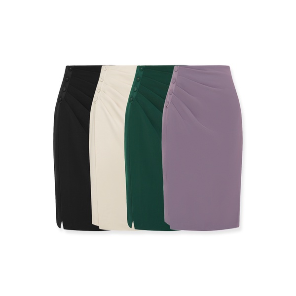 Chân Váy Thời Trang Ôm Xếp Ly Vạt Lệch Cúc Bọc By LEMIA Design - 22Z093