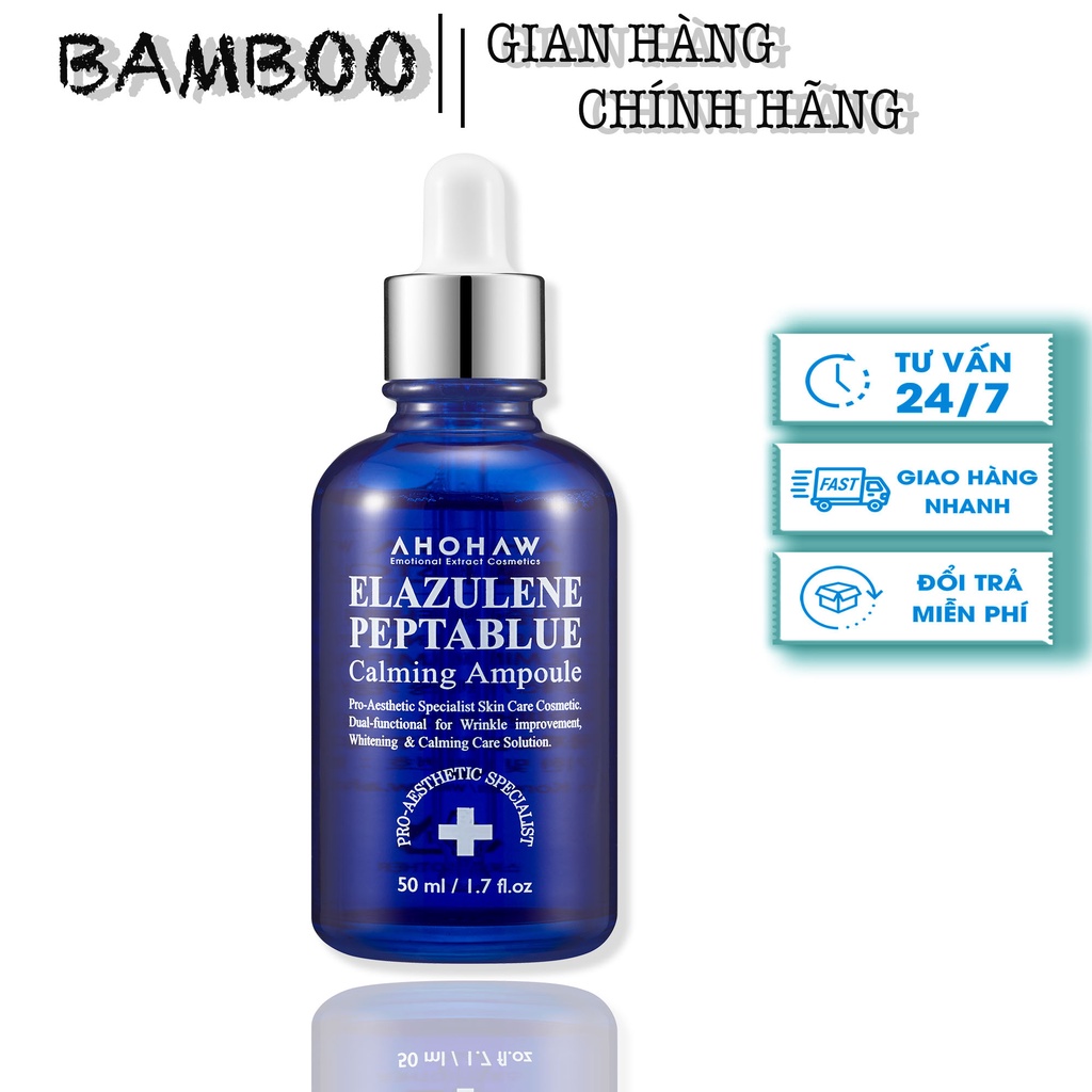 Tinh Chất Chống Lão Hóa, Làm Dịu Ahohaw Elazulene Peptablue Calming Ampoule -50ML