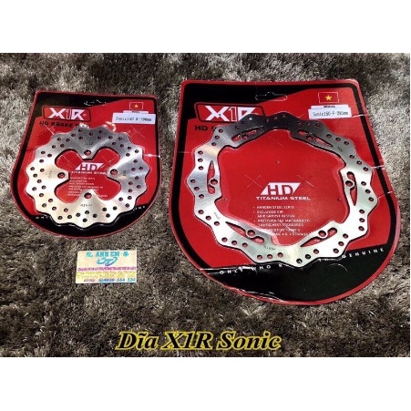 Đĩa X1r gắn sonic_Nguyên cặp trước sau X1r như zin_trước 290mm, sau 190mm