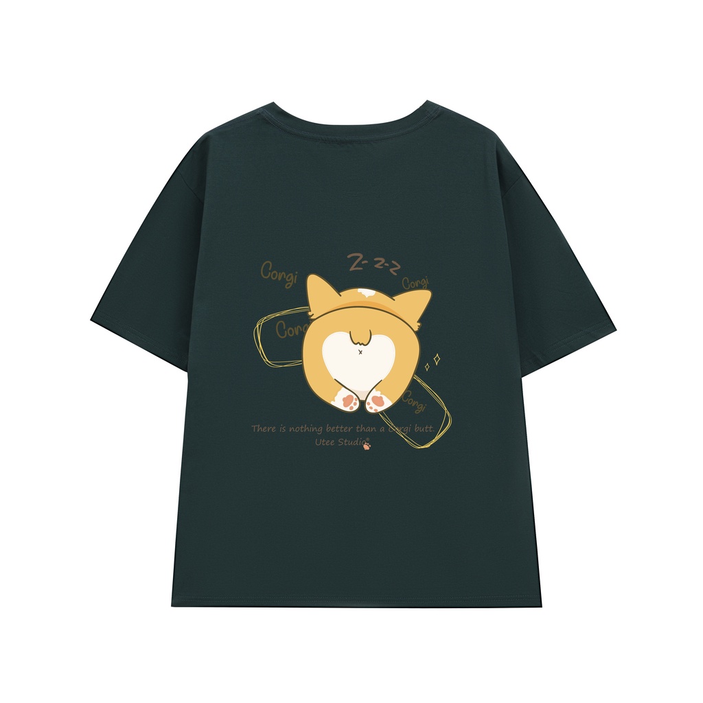 Áo Thun Cổ Tròn Cotton 100% Bé Corgi  Z-Z-Z Siêu Đáng Yêu