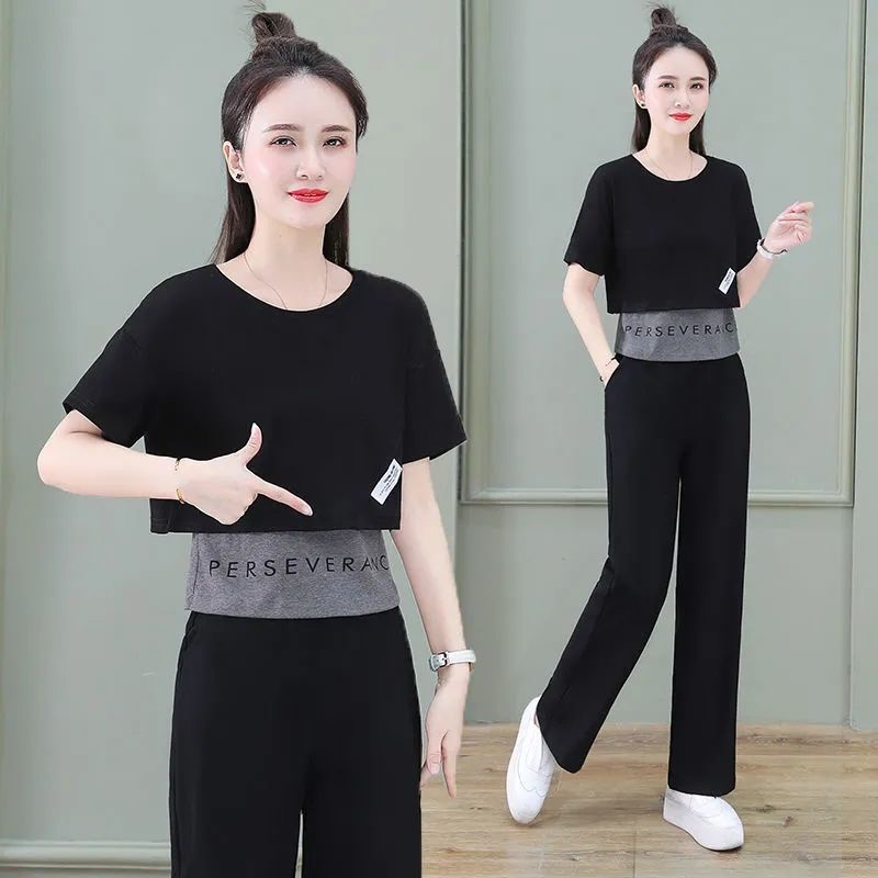 Áo Thun Tay Ngắn Giả Hai Lớp Phong Cách Hàn Quốc Thời Trang Xuân Thu Mới 2023